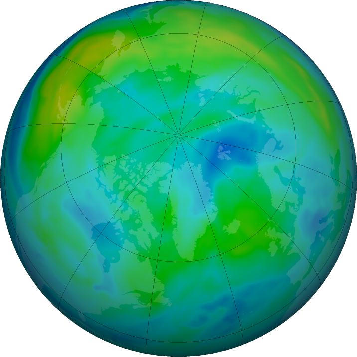 Arctic ozone map for 17 October 2016